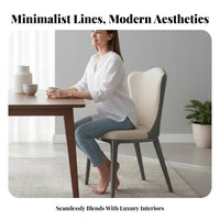 Upholstered Dining Chair Modern Design Curvedsupport Dining Chair Ergonomic Supportrest Gilded Legs for Adults, Restaurant