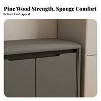 Light Luxury Design Upholstered Shoe Changing Stool hardwood Wood Frame Upholstered Shoe storage rackSaving Entryway Seat Comfortable padded surface for residents, Apartment Dwellers, Families, Hallway, Mudroom, Living Room, Bedroom
