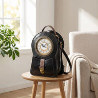Clock Backpack Adjustable Backpack with Clock Face Structured Purse for Women, Teens