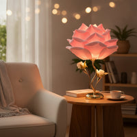 Decorative Floral Table Lamp Ambient Flower Table Lamp Romantic Floral Desk Light Sculptural for Bedroom, Living Room, Reading Nook