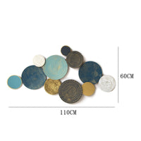 Metal Disc Wall Art Embossed Circular Metal Wall Sculpture Textured for Entryway