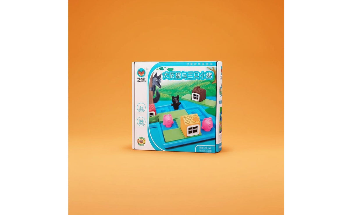 Parent-Child Interaction Three Little Pigs Game Problem-Solving Wolf and Pigs Board Game Story-Based Gameplay Preschool Reasoning Brain Teaser Educational for Children, Family Time, Home