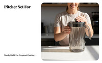 Water Pitcher with Cups Pitcher with Lid Dishwasher Large Capacity Beverage Jug Set for Restaurants, Summer Gatherings