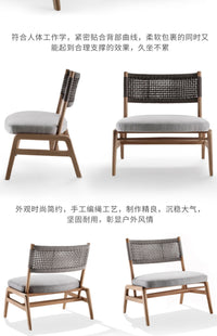 户外藤编沙发阳台小桌椅三件套室外庭院露台别墅花园酒店藤椅茶几 单人椅子（柚木）