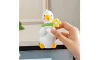 Cute Duck Figurine with Flower Adorable Dashboard Duck Mini Car Decor Miniature for Drivers