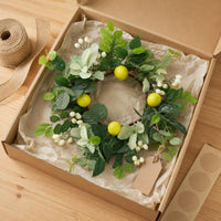 Artificial Lemon Wreath Green Foliage Home Decor Leafy