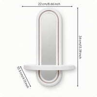 Wall Shelf with Mirror Compact Floating Shelf with Mirror Decorative for Bedroom