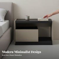 C-curvedd End Table Minimalist Design Nightstand Modern & design With Drawer for homeowners, Entryway