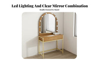 Vanity Table with Lights Adjustable Lighting Makeup Desk with Lighted Mirror Spacious Tabletop Lighted Makeup Vanity Set for Women, Apartment, Closet