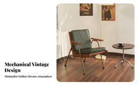 Minimalist Iron Armchair Mechanical & Aesthetic Single Sofa Retro Artistic Design Light Luxury for Homeowners, Adults, Cafe