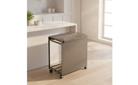 Trash Bag Holder Cart with Lid 3-Compartment Trash Bag Holder Cart Easy Access
