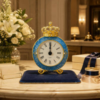 Crown Mantel Timepiece Gift Idea Home Decor Crystal Accents for Desktop