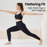 High Waist Gym Leggings for Women with Compression Design, Moisture Wicking Running in Nylon Spandex Blend for Outdoor Sports and Workouts