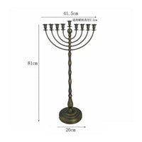 Antique Bronze Menorah Stand Stable Base Floor Standing Candelabra Elegant
