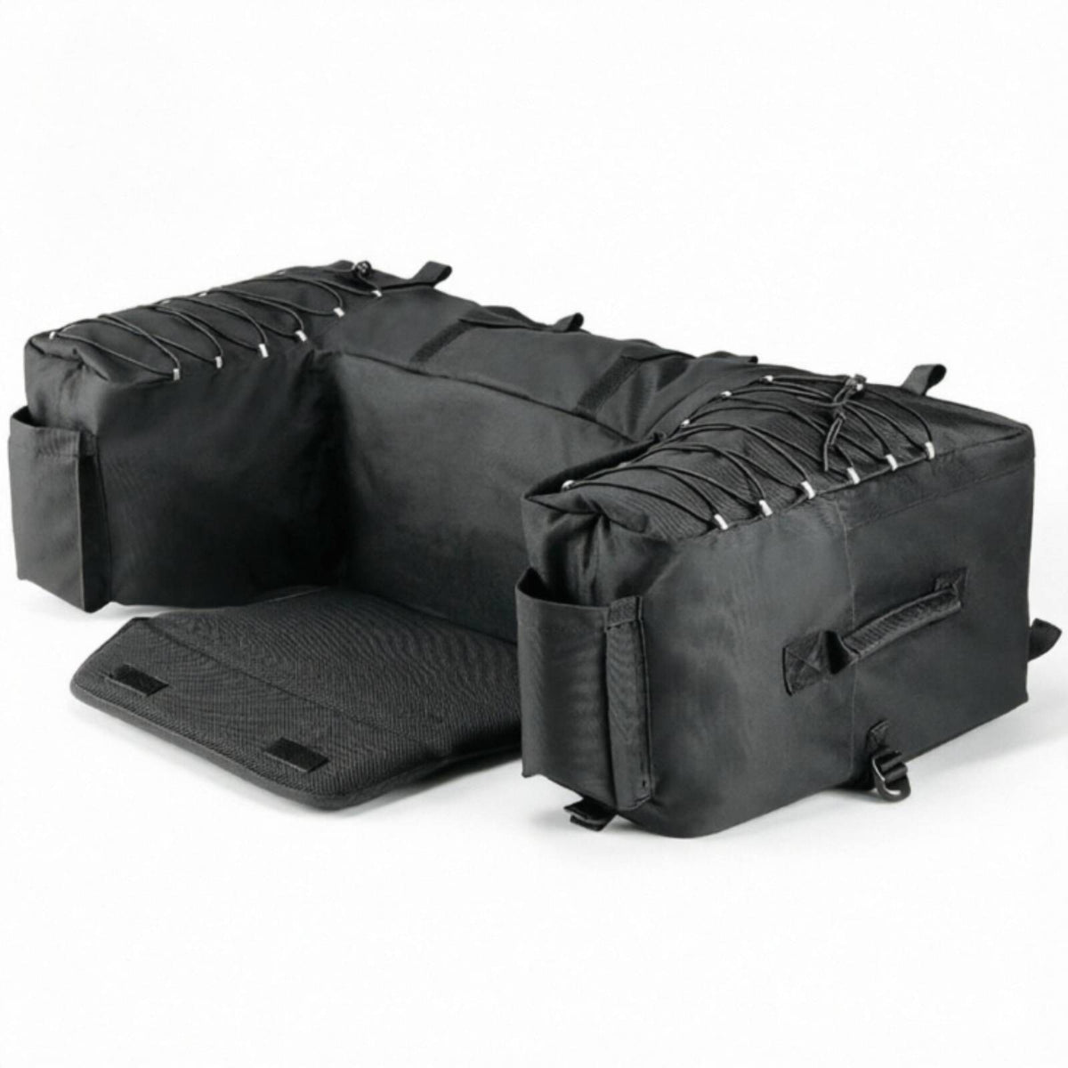 U-Shaped ATV Rear Cargo Bag with Bottle Pockets Stable ATV Tail Bag Portable Long-Lasting for Camping
