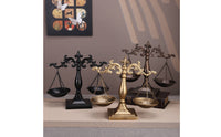 2 Pieces Decorative Balance Scale Sturdy Iron Ornate Justice Scale Metal Craft