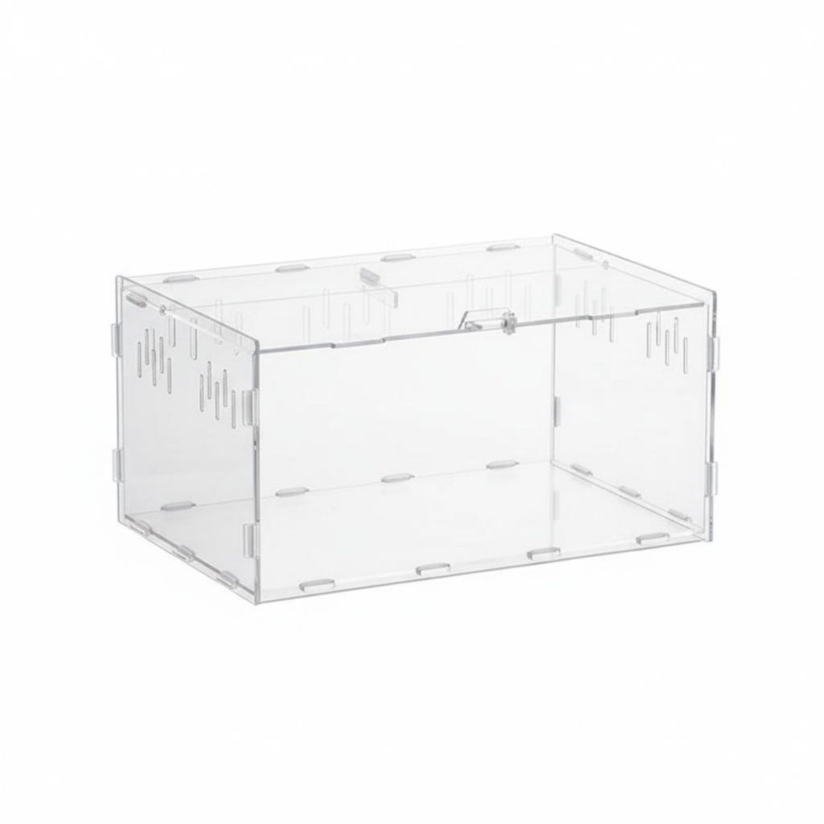 Transparent Box Ventilated Design Transparent Enclosure Secure Latch Acrylic Reptile Enclosure for Desktop