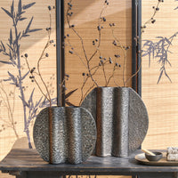 Indian Imported Aluminum Antique Bronze Flower Vase Ornament for Chinese-Style Showroom Living Room Entryway
