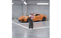 1/64 Scale Figure Cityscape Miniature Woman with Cap Standing Figurine Realistic Female Figurine Collectible for Hobbyists