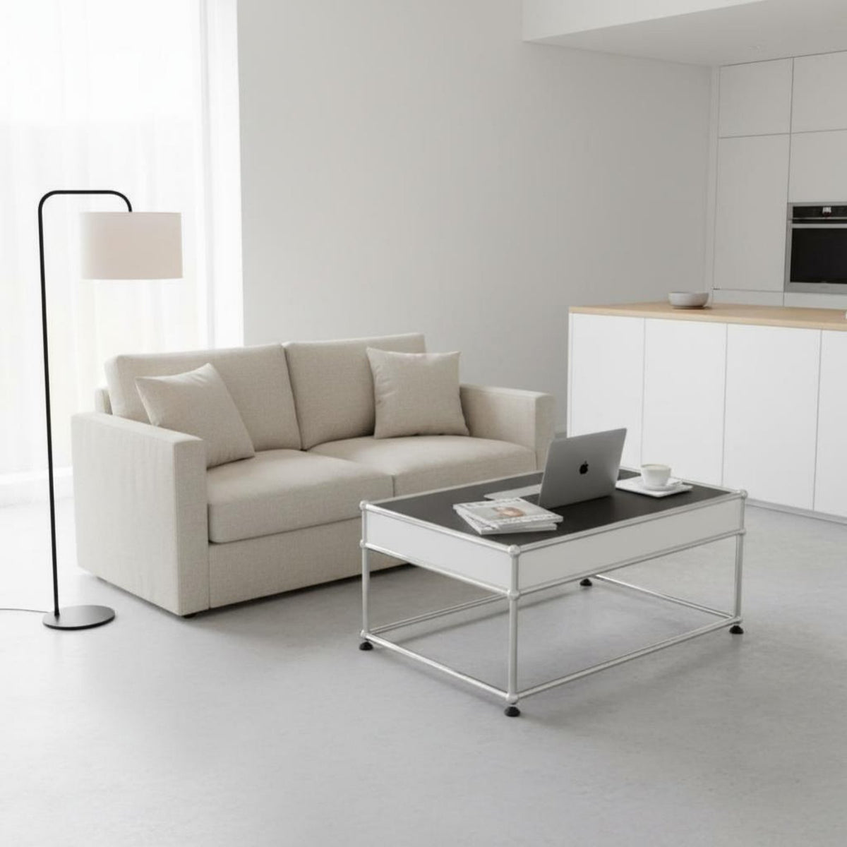 Dual-Level Utility Table Versatile Design Household Furniture Contemporary Aesthetic Multi-Functional for Apartment Dwellers