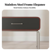 C-Shaped End Table Japanese aesthetic Nightstand Minimalist Design for Small Spaces