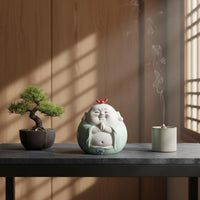 Maitreya Buddha Statue Wonderful Gift Maitreya Buddha Figurine Easy to Clean Smiling Monk Statue for Office, Meditative Garden