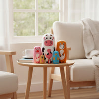 Cartoon Cow Nesting Doll Cute Nesting Doll with Cow Motif Glossy Wooden Animal Figurines Stackable for Children, Collectors, Nursery Decor, Desk Decoration, Playroom