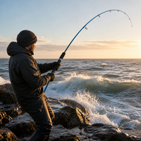Solid Fiberglass Spinning Fishing Rod for Lure and Boat Fishing