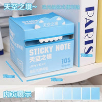 105 Sheets Transparent Sticky Note Roll Pearlescent Finish Gradient Sticky Note Roll See-Through Memo Pad for Students, Kids, Learning, Journaling