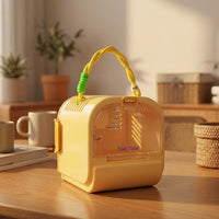 Portable Hamster Cage Travel Hamster Carrier with Handle, Cute Pet Cage with See-Through Lid and Ventilation, Rectangular Outdoor Pet Transport