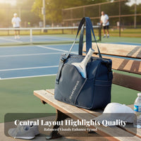 Pickleball Paddle Bag Holds 2 Paddles Pickleball Shoulder Bag Racket Sport Carrier Double Carry Straps Large Storage Capacity