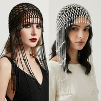Mesh Pearl Hair Chain with Tassel for Party, Bride, and Hat Decoration