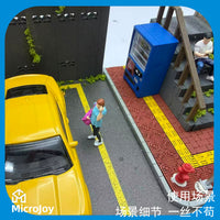 1/64微缩仿真人偶模型树脂涂装成品小人大背包打电话女玩具摆件