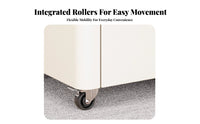 Mobile Tea Station Lacquer Finish Side Cabinet Space-Saving Lockable casters for Apartment Dwellers, Office Workers, Kitchen