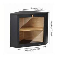 Corner Bread Box Fixed Shelf Corner Storage Box Bamboo Wooden Bread Holder