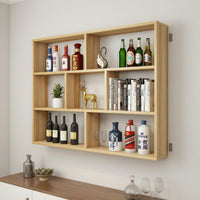 Wall Mounted Beverage Rack Space Saving Modern Wall Organizer Easy Installation Multi-Compartment Wall-Mounted Shelf for Homeowners, Restaurant, Cafe