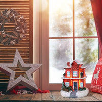 Miniature Village Buildings Lightweight Christmas Village Houses Collectible