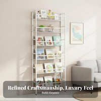 Narrow Freestanding Bookcase Space-Saving Shelf Unit Slim Design for Study Room