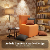 Geometric Section Sofa Set Creative Shape Business-Grade Furniture Customizable-Layout Arrangement No Assembly Required