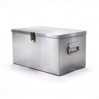 Stainless Steel Storage Box Compact Hardware Box with Latch for Garage
