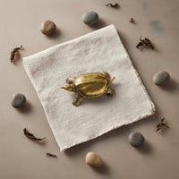 Copper Tea Pet Handheld Size Brass Turtle Figurine for Bookshelf, Collectors
