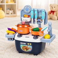 Play Kitchen with Realistic Sounds and Lights, Educational Kids Kitchen for 4-6 Years, Interactive Toy Kitchen Set for Imaginative Role-Play