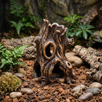 Ceramic Hideout Aquarium Caves and Hides, Vertical Hollow Tree Trunk Hideout for Aquatic Pets