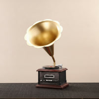 Desktop Figurine Retro Decorative Figurine with Base Tabletop Statue Vintage-Inspired Desktop Ornament Metal-Like for Collectors