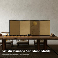 Miniature 6-Panel Art Screen Portable 6-Panel Miniature Divider Feng Shui Decor
