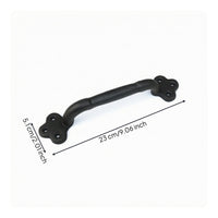 Cast Iron Pull Handle Long Rustic Cabinet Pull Three-Hole Mounting Plates