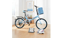 Easy to Fold 20 Inch Folding Bicycle Compact Design Lightweight Folding Bike With Rear Rack Portable Travel Bicycle for Students, Commuters, Teens, Campus, City