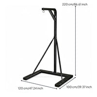 Sturdy Construction Freestanding Striking Bag Stand 2 in 1 Boxing Training Station Freestanding Boxing Training Center for Fitness Enthusiasts, Professional Athletes, Home Gym, Workout, Garage, Basement