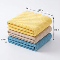 Aquatic Scale Microfibre Cloth, 30x40cm Microfibre Cloth for Glass and Kitchen, Clear Cleaning Cloths, No-Shed and Machine Washable