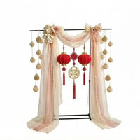 Easy to Decorate Wedding Arch Stand Stable Base Black Iron Display Rack Heavy Duty Photo Backdrop Stand Anti-Rust for Party Decorators, Engagement, Living Room
